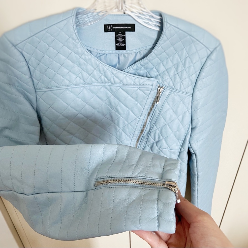 Cute 💙 Faux Leather Moto Jacket